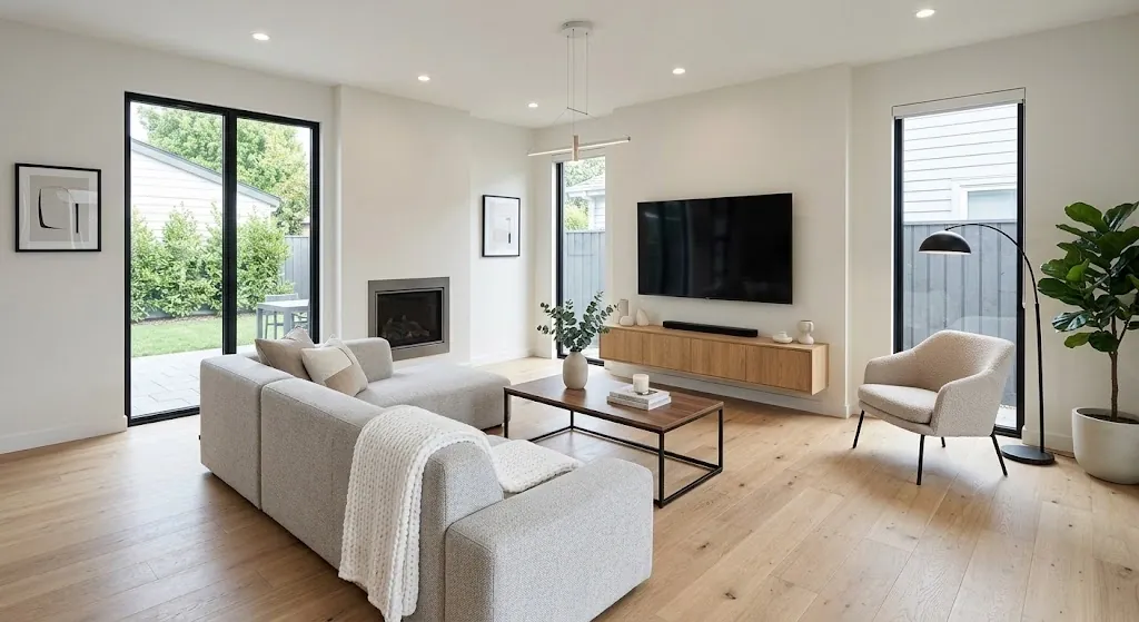 Beautifully installed laminate wood-look flooring in a Williamsburg VA home